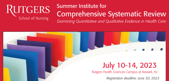 Summer Institute for Comprehensive Systematic Review 2023, 5 Day Track Banner